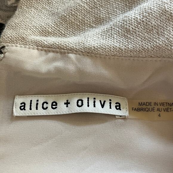 Alice + Olivia Flax Linen Sleeveless Shorts Romper sz 4 - Picture 5 of 7
